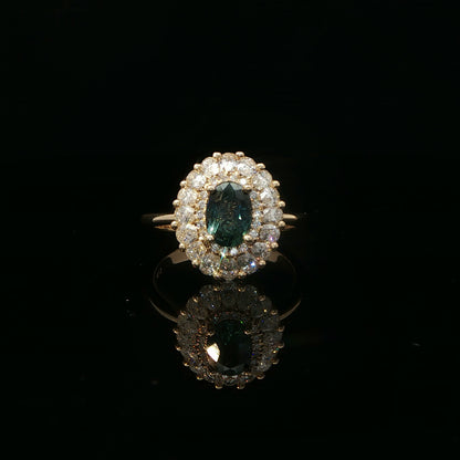 Montana Sapphire White Diamonds (The Twin Blossom)