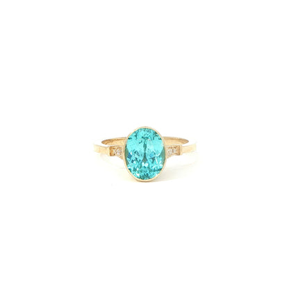 Paraiba Tourmaline White Diamonds (Oval Nova)