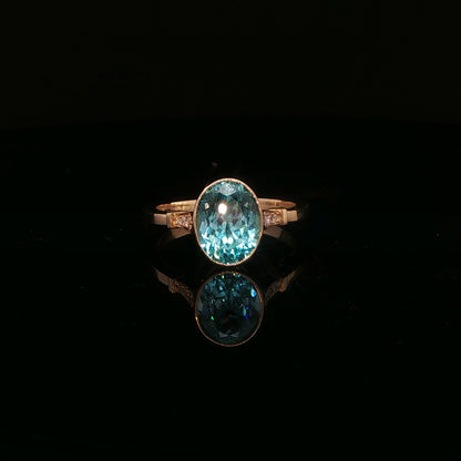 Paraiba Tourmaline White Diamonds (Oval Nova)