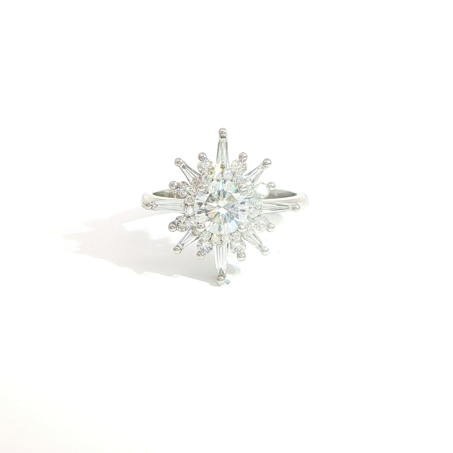 Forever One Moissanite and Diamonds (Solara Crest)
