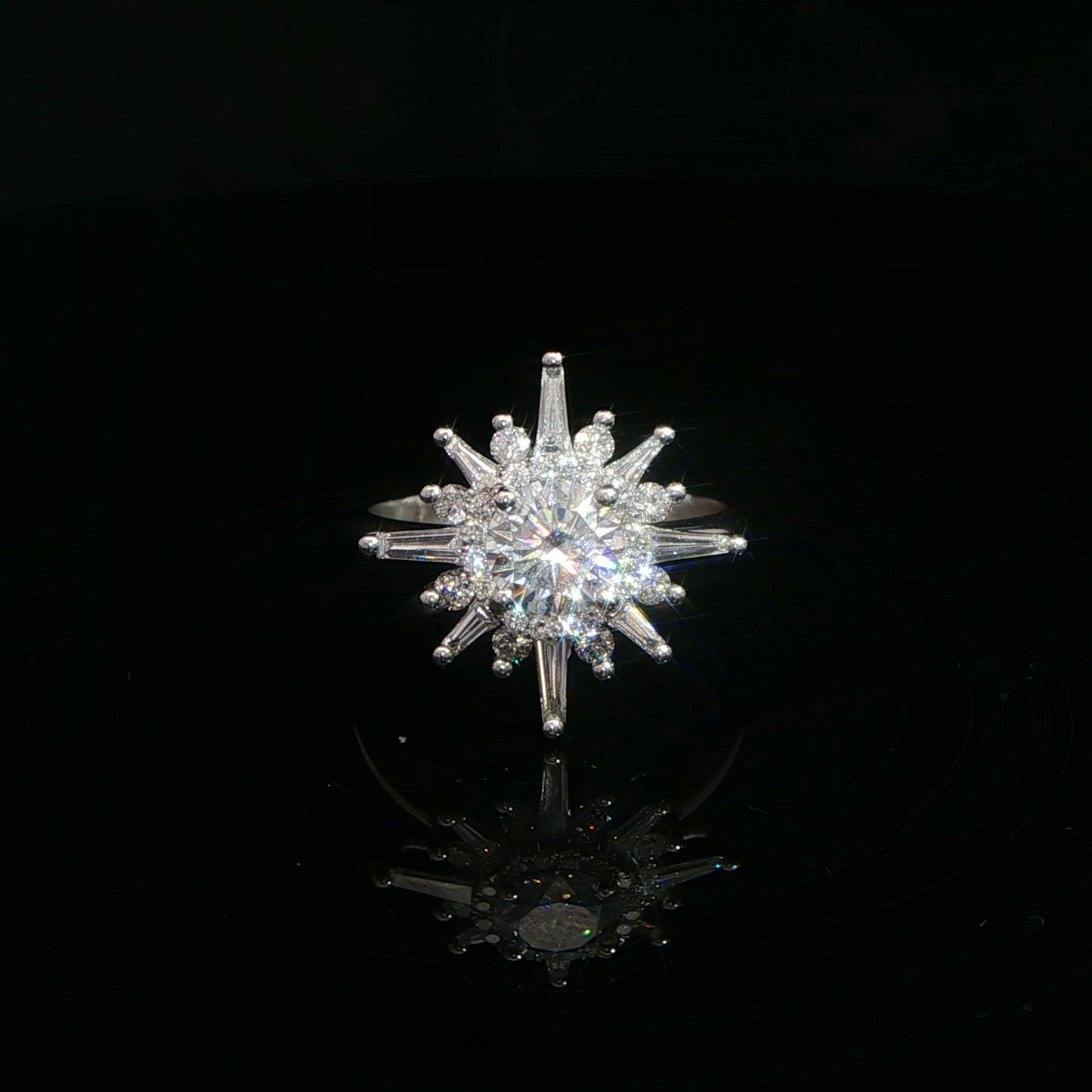 Forever One Moissanite and Diamonds (Solara Crest)