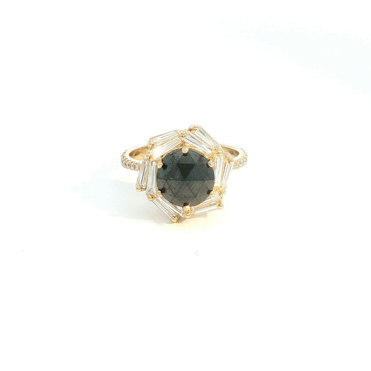 Rose Cut Black Diamond and Diamonds (Vega Bloom)