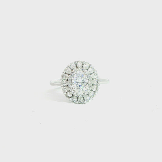 Forever One Moissanite White Diamonds (The Twin Blossom)