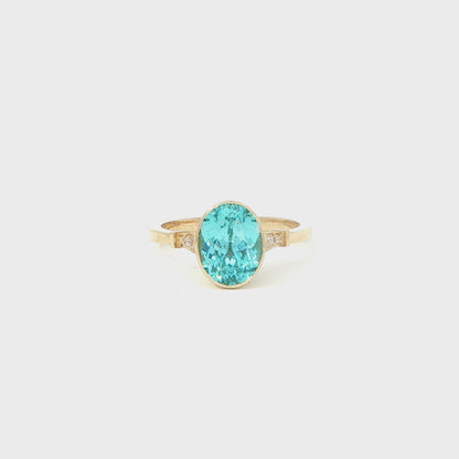 Paraiba Tourmaline White Diamonds (Oval Nova)