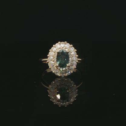 Montana Sapphire White Diamonds (The Twin Blossom)