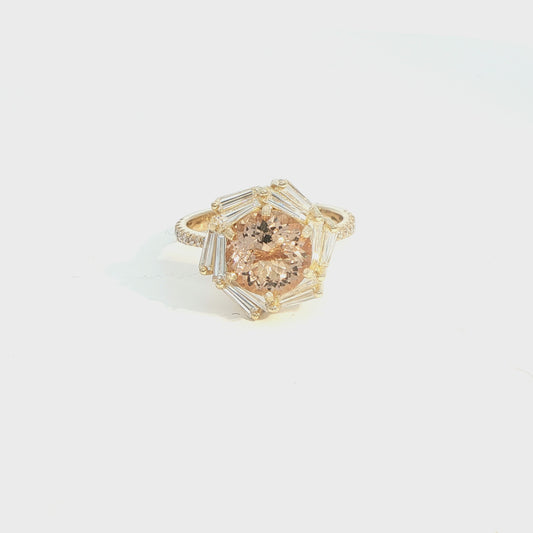 Peach Morganite and Diamonds (Vega Bloom)