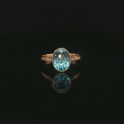 Paraiba Tourmaline White Diamonds (Oval Nova)